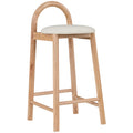  Color_Cream/ Natural -- Calvin Cream Vegan Leather Upholstered Counter Stool IMAGE 1