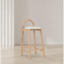  Color_Cream/ Natural -- Calvin Cream Vegan Leather Upholstered Counter Stool IMAGE 2