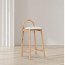 Meridian Calvin Cream Vegan Leather Stool IMAGE 2
