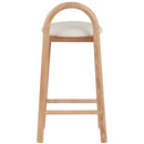  Color_Cream/ Natural -- Calvin Cream Vegan Leather Upholstered Counter Stool IMAGE 3