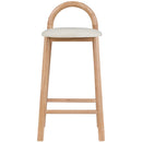  Color_Cream/ Natural -- Calvin Cream Vegan Leather Upholstered Counter Stool IMAGE 4
