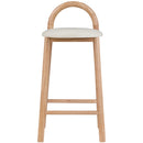 Meridian Calvin Cream Vegan Leather Stool IMAGE 4