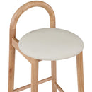 Color_Cream/ Natural -- Calvin Cream Vegan Leather Upholstered Counter Stool IMAGE 6