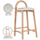Meridian Calvin Cream Vegan Leather Stool IMAGE 9