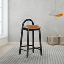  Color_Cognac -- Calvin Cognac Vegan Leather Upholstered Counter Stool IMAGE 2