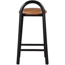  Color_Cognac -- Calvin Cognac Vegan Leather Upholstered Counter Stool IMAGE 3