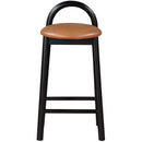  Color_Cognac -- Calvin Cognac Vegan Leather Upholstered Counter Stool IMAGE 4