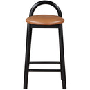 Meridian Calvin Cognac Vegan Leather Stool IMAGE 4