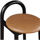  Color_Cognac -- Calvin Cognac Vegan Leather Upholstered Counter Stool IMAGE 6