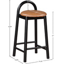 Meridian Calvin Cognac Vegan Leather Stool IMAGE 8