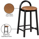  Color_Cognac -- Calvin Cognac Vegan Leather Upholstered Counter Stool IMAGE 9