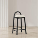  Color_Black/ Cream -- Calvin Cream Vegan Leather Upholstered Counter Stool IMAGE 2