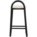  Color_Black/ Cream -- Calvin Cream Vegan Leather Upholstered Counter Stool IMAGE 3
