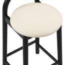  Color_Black/ Cream -- Calvin Cream Vegan Leather Upholstered Counter Stool IMAGE 6