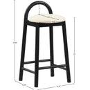  Color_Black/ Cream -- Calvin Cream Vegan Leather Upholstered Counter Stool IMAGE 8