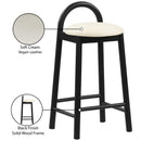  Color_Black/ Cream -- Calvin Cream Vegan Leather Upholstered Counter Stool IMAGE 9