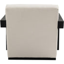  Meridian Ward Cream Linen Textured Fabric Upholstered Accent Chair IMAGE 3