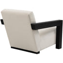  Meridian Ward Cream Linen Textured Fabric Upholstered Accent Chair IMAGE 5
