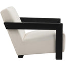  Meridian Ward Cream Linen Textured Fabric Upholstered Accent Chair IMAGE 6