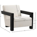  Meridian Ward Cream Linen Textured Fabric Upholstered Accent Chair IMAGE 7