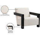  Meridian Ward Cream Linen Textured Fabric Upholstered Accent Chair IMAGE 8