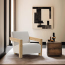  Meridian Ward Cream Linen Textured Fabric Upholstered Accent Chair IMAGE 2