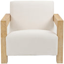  Meridian Ward Cream Linen Textured Fabric Upholstered Accent Chair IMAGE 4
