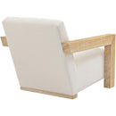  Meridian Ward Cream Linen Textured Fabric Upholstered Accent Chair IMAGE 5