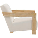  Meridian Ward Cream Linen Textured Fabric Upholstered Accent Chair IMAGE 6