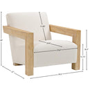  Meridian Ward Cream Linen Textured Fabric Upholstered Accent Chair IMAGE 7