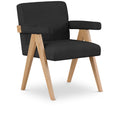 Meridian Woodloch Black Boucle Fabric Accent Chair IMAGE 1