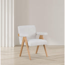  Manufacturer Color_Cream -- Woodloch Cream Boucle Fabric Upholstered Accent Chair IMAGE 2