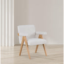 Meridian Woodloch Cream Boucle Fabric Accent Chair IMAGE 2