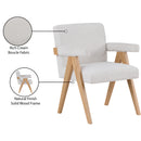 Manufacturer Color_Cream -- Woodloch Cream Boucle Fabric Upholstered Accent Chair IMAGE 9