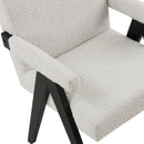 Manufacturer Color_Cream -- Woodloch Cream Boucle Fabric Upholstered Accent Chair IMAGE 7