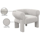 Meridian Stefano Beige Polyester Fabric Accent Chair IMAGE 10