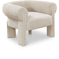 Meridian Stefano Beige Polyester Fabric Accent Chair IMAGE 1
