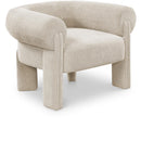 Meridian Stefano Beige Polyester Fabric Accent Chair IMAGE 1