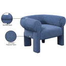 Meridian Stefano Navy Polyester Fabric Accent Chair IMAGE 10