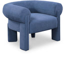 Meridian Stefano Navy Polyester Fabric Accent Chair IMAGE 1