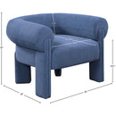 Meridian Stefano Navy Polyester Fabric Accent Chair IMAGE 9