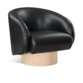 Meridian Gibson Black Vegan Leather Swivel Accent Chair IMAGE 1