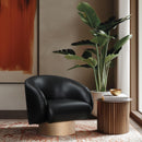  Manufacturer Color_Black -- Meridian Gibson Swivel Leather Look Accent Chair IMAGE 2