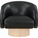  Manufacturer Color_Black -- Meridian Gibson Swivel Leather Look Accent Chair IMAGE 4