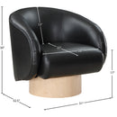  Manufacturer Color_Black -- Meridian Gibson Swivel Leather Look Accent Chair IMAGE 8