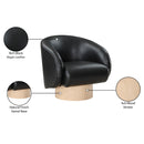  Manufacturer Color_Black -- Meridian Gibson Swivel Leather Look Accent Chair IMAGE 9