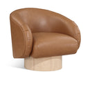  Manufacturer Color_Cognac -- Gibson Cognac Vegan Leather Upholstered Swivel Accent Chair IMAGE 1
