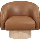  Manufacturer Color_Cognac -- Gibson Cognac Vegan Leather Upholstered Swivel Accent Chair IMAGE 4
