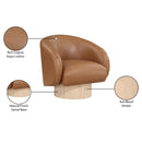  Manufacturer Color_Cognac -- Gibson Cognac Vegan Leather Upholstered Swivel Accent Chair IMAGE 9
