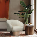  Manufacturer Color_Cream -- Gibson Cream Vegan Leather Upholstered Swivel Accent Chair IMAGE 2